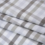 Cotton Oxford Shirting - Gray, Pale Blue and White Plaid - Deadstock