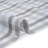 Cotton Oxford Shirting - Gray, Pale Blue and White Plaid - Deadstock