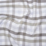 Cotton Oxford Shirting - Gray, Pale Blue and White Plaid - Deadstock