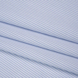 Cotton Twill Shirting - Light Blue, Cobalt and White Lined Stripes - Deadstock