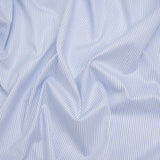Cotton Twill Shirting - Light Blue, Cobalt and White Lined Stripes - Deadstock