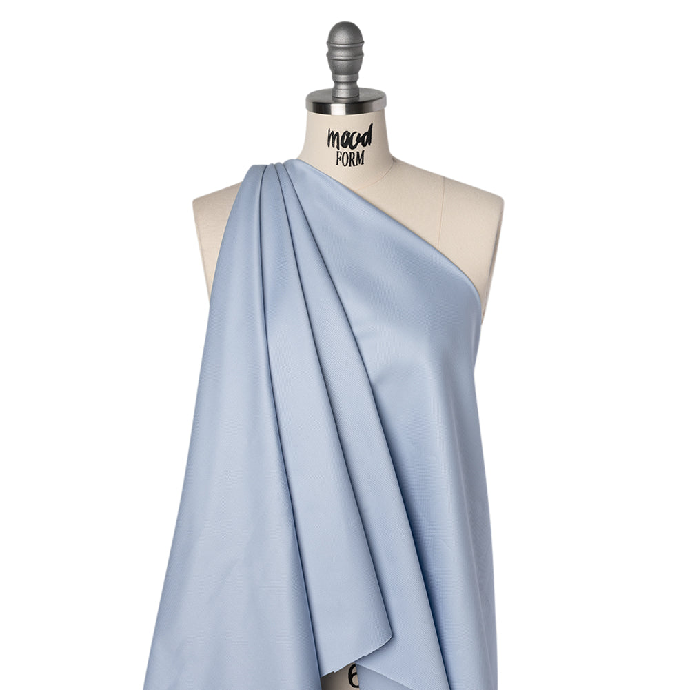 Cotton Dobby Shirting Made in England - Light Blue Tonal Checks - Designer Deadstock