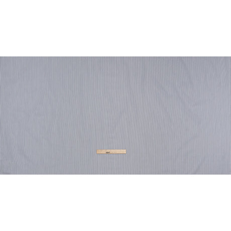 Cotton Twill Shirting - Gray and White Candy Stripes - Deadstock