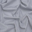 Cotton Twill Shirting - Gray and White Candy Stripes - Deadstock