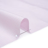 Cotton Twill Shirting - Light Pink, Pale Blue and White Shadow Pinstripes - Deadstock