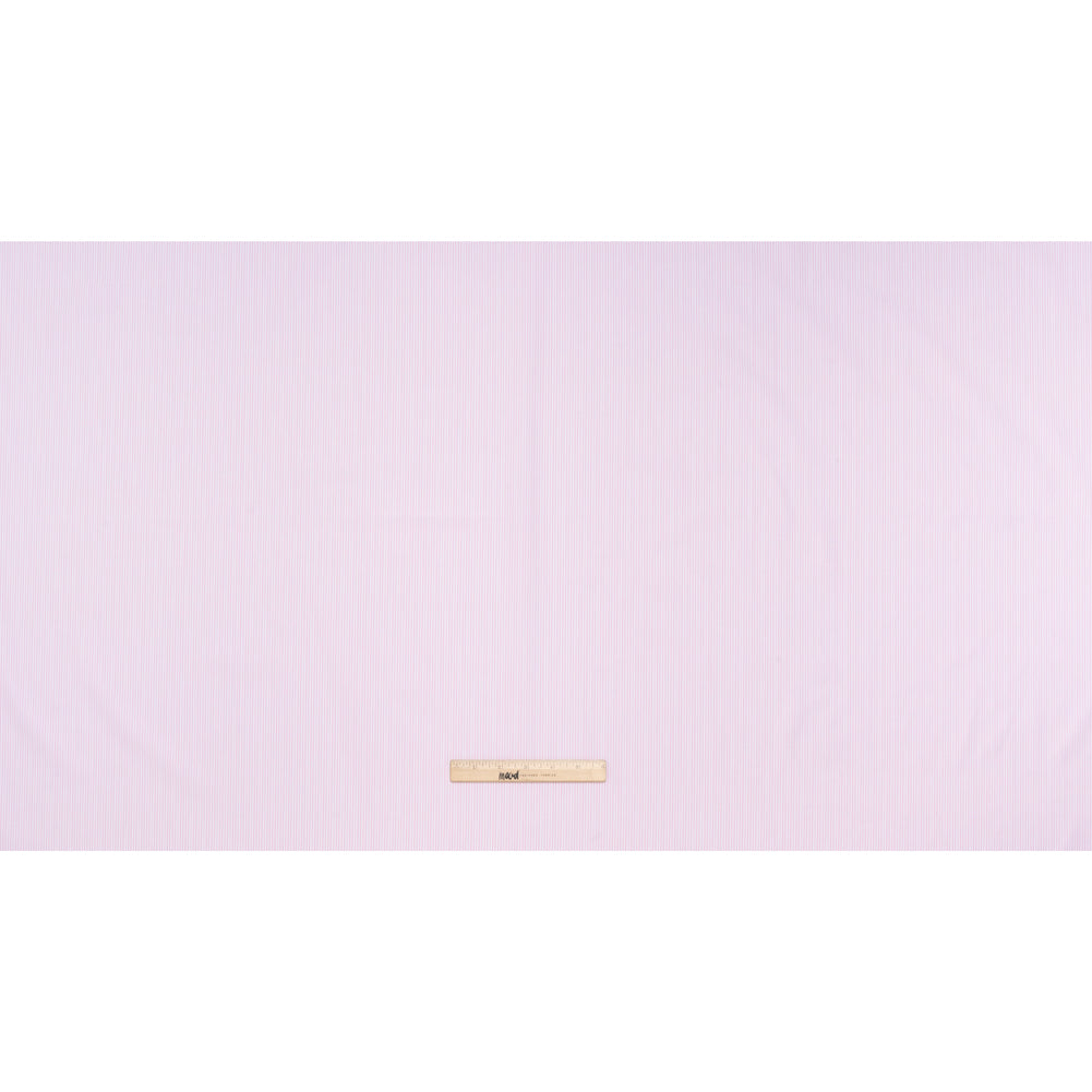 Cotton Twill Shirting - Light Pink, Pale Blue and White Shadow Pinstripes - Deadstock