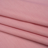 Cotton Poplin Shirting - Red and White Narrow Candy Stripes - Deadstock