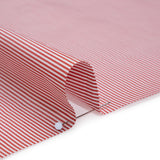 Cotton Poplin Shirting - Red and White Narrow Candy Stripes - Deadstock