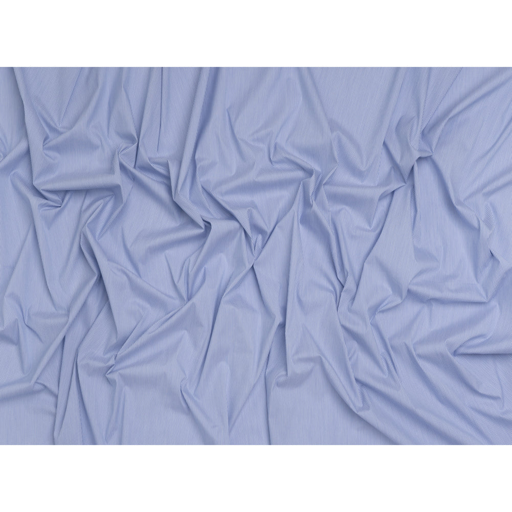 Cotton Shirting - Marine Blue and White Stripes - Deadstock