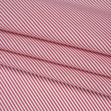 Cotton Poplin Shirting - Red and White Candy Stripes - Deadstock