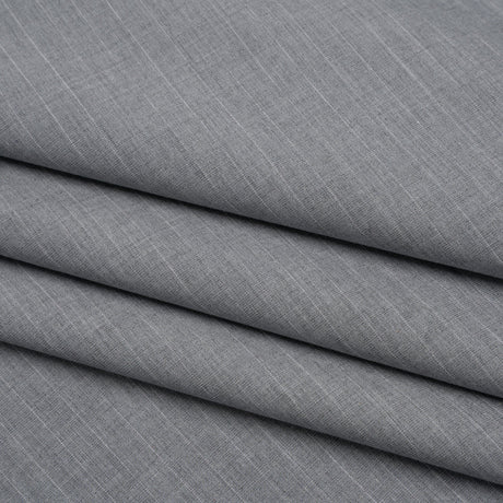 Cotton Shirting - Heathered Gray with Faint White Pinstripes - Deadstock