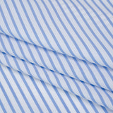 Cotton Shirting - Airy Blue and White Stripes - Designer Deadstock