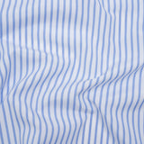 Cotton Shirting - Airy Blue and White Stripes - Designer Deadstock