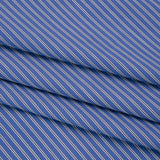 Cotton Poplin - Blue Jasper, Black and White Stripes - Deadstock
