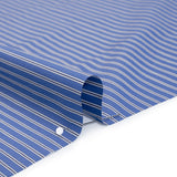 Cotton Poplin - Blue Jasper, Black and White Stripes - Deadstock