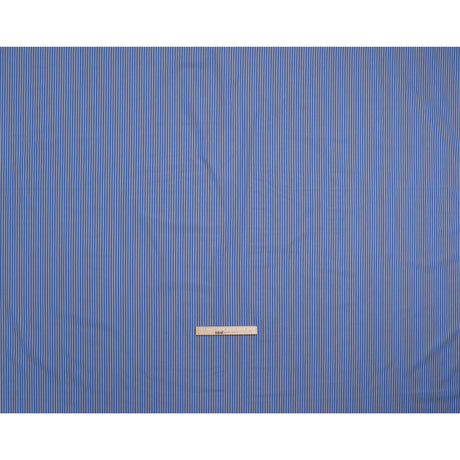 Cotton Poplin - Blue Jasper, Black and White Stripes - Deadstock