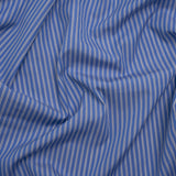 Cotton Poplin - Blue Jasper, Black and White Stripes - Deadstock