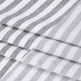 Stretch Cotton French Terry - Heathered Gray and White Stripes - Deadstock