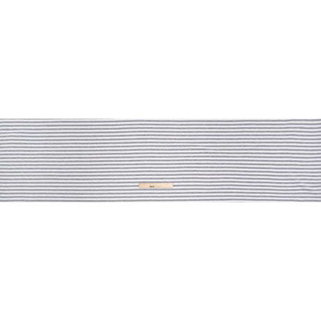 Stretch Cotton French Terry - Heathered Gray and White Stripes - Deadstock