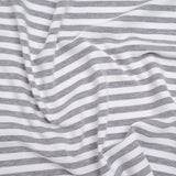 Stretch Cotton French Terry - Heathered Gray and White Stripes - Deadstock