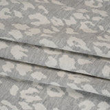 Cotton and Polyester Jacquard Knit French Terry - Heathered Gray and Ivory Leopard Spots - Deadstock