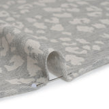 Cotton and Polyester Jacquard Knit French Terry - Heathered Gray and Ivory Leopard Spots - Deadstock