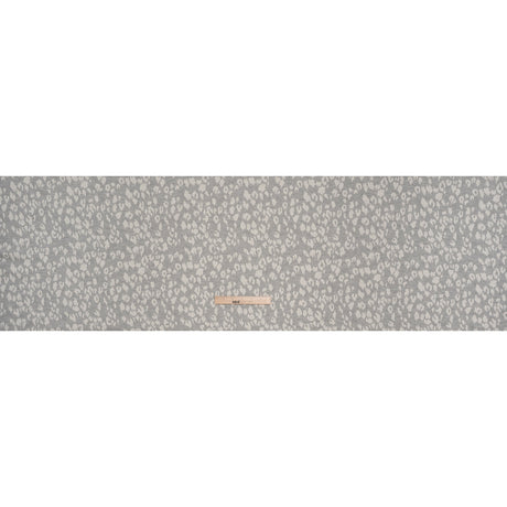 Cotton and Polyester Jacquard Knit French Terry - Heathered Gray and Ivory Leopard Spots - Deadstock