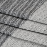 Cotton Blend French Terry - Heathered Light Gray and Charcoal Gradient Stripes - Deadstock