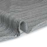 Cotton Blend French Terry - Heathered Light Gray and Charcoal Gradient Stripes - Deadstock