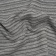 Cotton Blend French Terry - Heathered Light Gray and Charcoal Gradient Stripes - Deadstock
