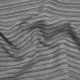 Cotton Blend French Terry - Heathered Light Gray and Charcoal Gradient Stripes - Deadstock