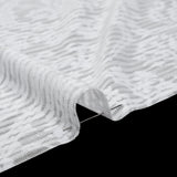 Polyester Burnout Jersey - White Floral Medallions and Stripes - Deadstock