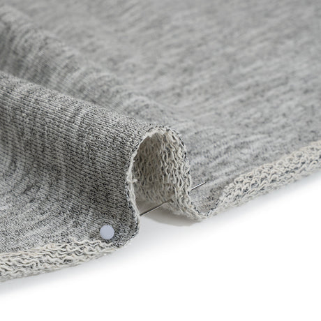 Cotton and Polyester French Terry - Heathered Gray - Deadstock