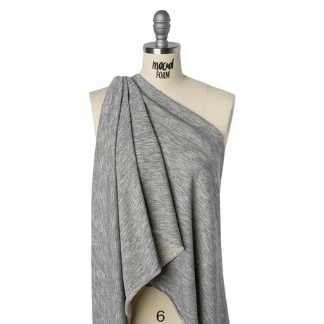 Cotton and Polyester French Terry - Heathered Gray - Deadstock