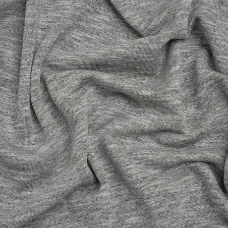Cotton and Polyester French Terry - Heathered Gray - Deadstock
