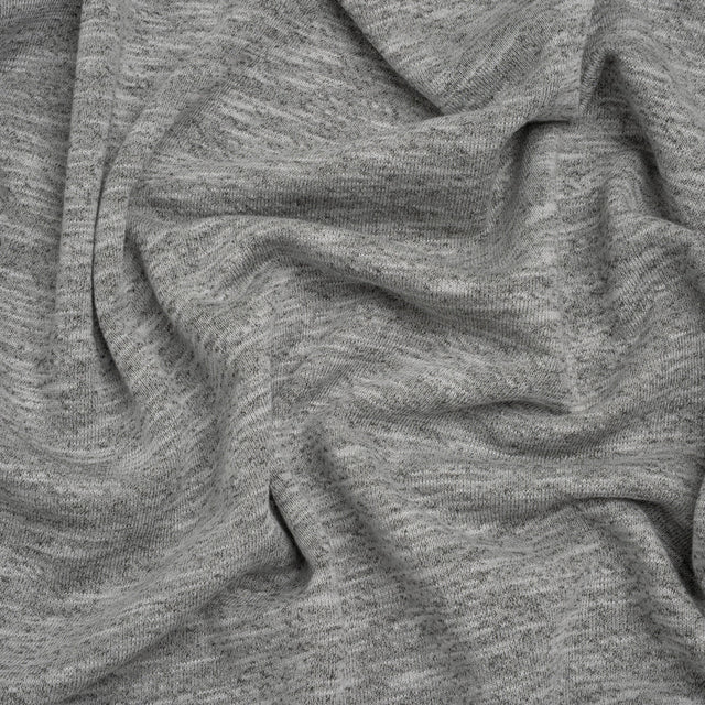 Cotton and Polyester French Terry - Heathered Gray - Deadstock