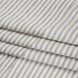 Polyester French Terry - Heathered Gray, Cream and White Stripes - Deadstock