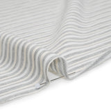 Polyester French Terry - Heathered Gray, Cream and White Stripes - Deadstock