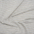 Polyester French Terry - Heathered Gray, Cream and White Stripes - Deadstock