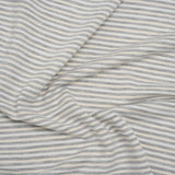 Polyester French Terry - Heathered Gray, Cream and White Stripes - Deadstock