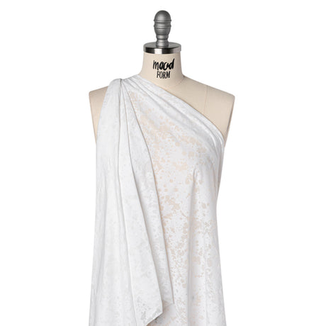 Polyester and Cotton Burnout Jersey - White Splatter Spots - Deadstock