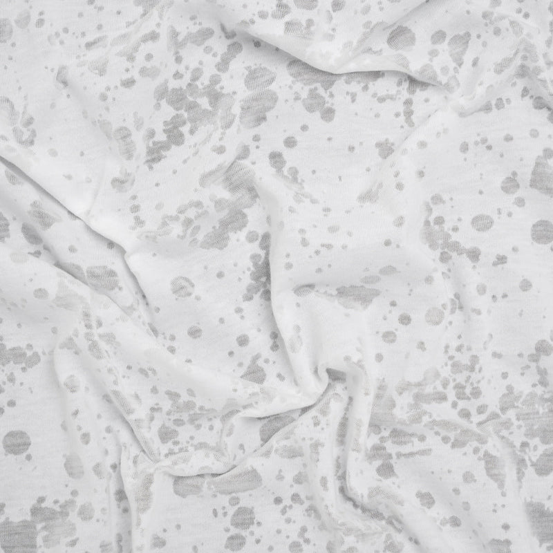 Polyester and Cotton Burnout Jersey - White Splatter Spots - Deadstock