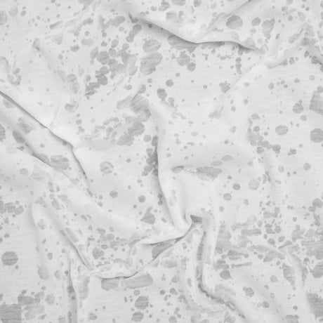 Polyester and Cotton Burnout Jersey - White Splatter Spots - Deadstock