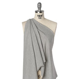 Rayon and Polyester 1x1 Rib Knit - Heathered Gray - Deadstock