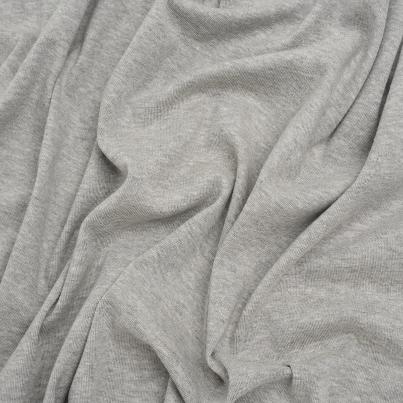 Rayon and Polyester 1x1 Rib Knit - Heathered Gray - Deadstock