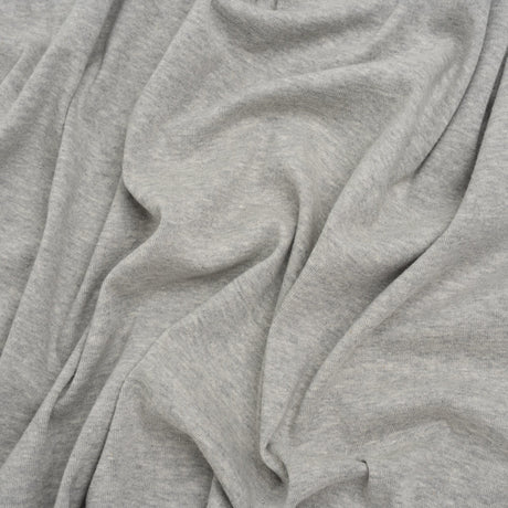 Rayon and Polyester 1x1 Rib Knit - Heathered Gray - Deadstock
