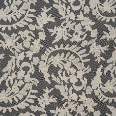Embroidered Lace - Ivory Floral Crescents - Deadstock