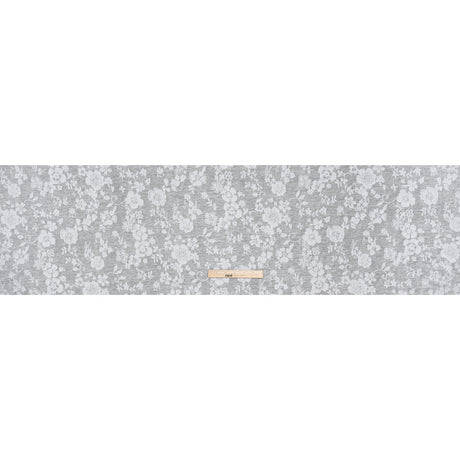 Cotton and Polyester Burnout Jersey - White Floral - Deadstock