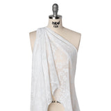 Cotton and Polyester Burnout Jersey - White Floral - Deadstock