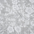 Cotton and Polyester Burnout Jersey - White Floral - Deadstock